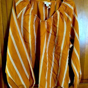 NWT Copper striped blouse. Elastic at wrist. Size XXL